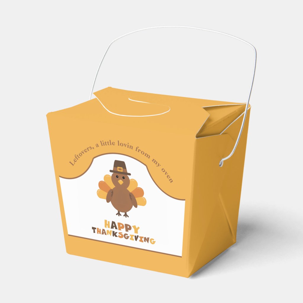 Cute Thanksgiving Turkey Yellow Leftovers Take Out