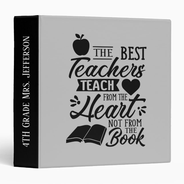 Cute the best Teachers word art add name 3 Ring Binder (Front/Spine)