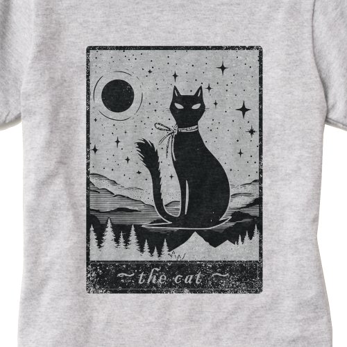 Cute The Cat Tarot Card Fortune Teller Funny Fun T_Shirt