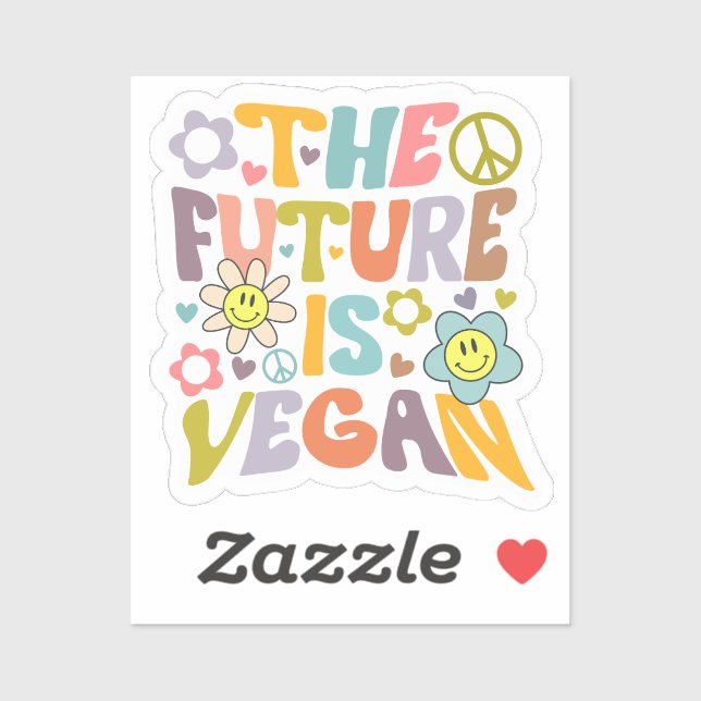 Cute The Future is Vegan, Vegan  Sticker (Sheet)