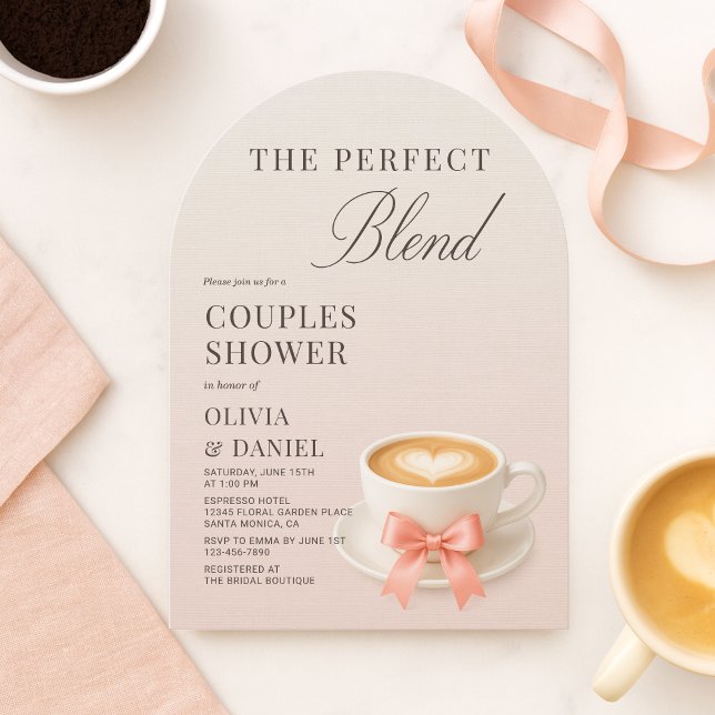 Cute The Perfect Blend Coffee Couples Shower  Invitation (Creator Uploaded)