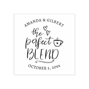 Cute The Perfect Blend Handwritten Script Rubber Stamp