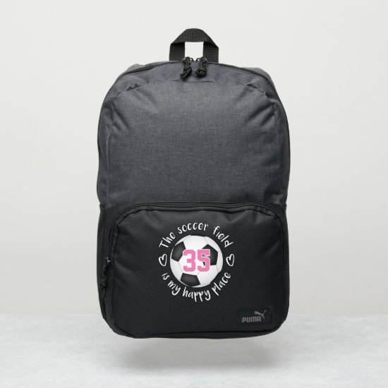 cute The soccer field is my happy place Puma Backpack