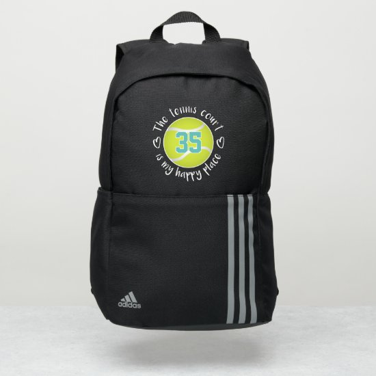 cute The tennis court is my happy place Adidas Backpack