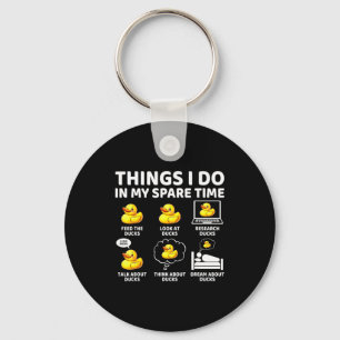 Cute Things Spare Time Duck Lover Keychain
