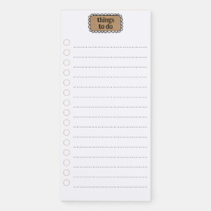 Cute Things To Do Checklist Magnetic Notepad