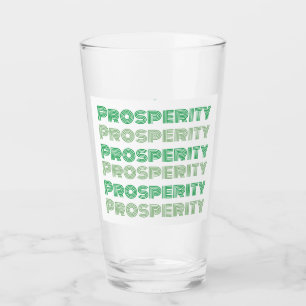 Cute Think Rich Thoughts Prosperity Green Message Glass