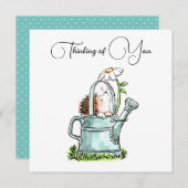 Cute Thinking of You Notecard with Hedgehog (Front/Back)