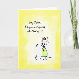 Cute Thinking of You Sister Day With Flower Girl Card