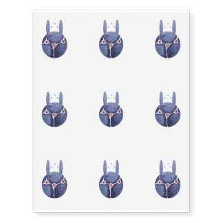 Cute Third-Eye Monster Bunny Rabbit Temporary Tattoos