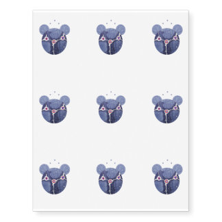 Cute Third-Eye Monster Panda Bear Temporary Tattoos