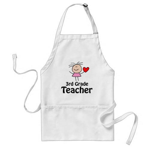 Cute Third Grade Teacher School Apron