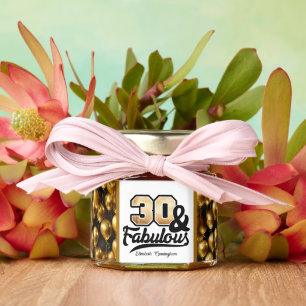 Cute thirty and fabulous add name Birthday party Honey Jar Favors
