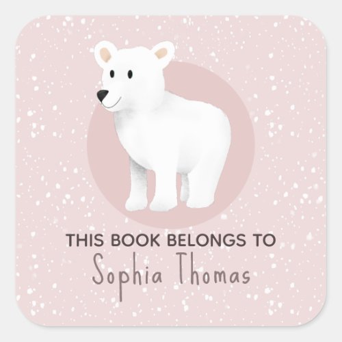 Cute This Book Belongs Polar Bear Kids Bookplate