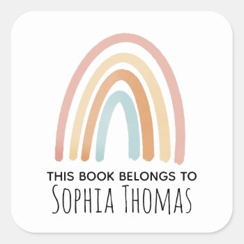 Cute 'this Book Belongs' Rainbow Kids Bookplate by Simply_Baby at Zazzle