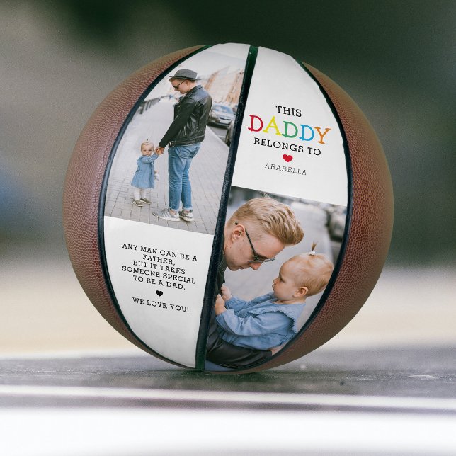 Cute 'This Daddy Belongs To' Photo Collage Basketball (Creator Uploaded)
