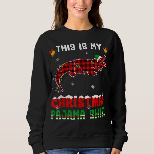 Cute This Is My Christmas Lights Pajama Alligator  Sweatshirt