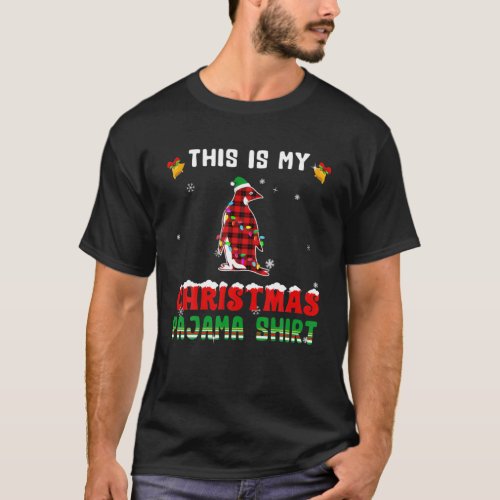 Cute This Is My Christmas Pajama Penguin Red Plaid T_Shirt