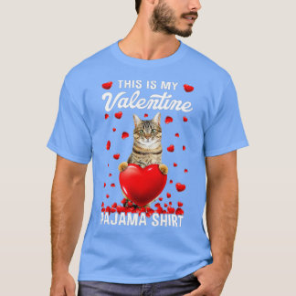 Cute This Is My Valentine Pajama Cat Kitten Cat Lo T-Shirt