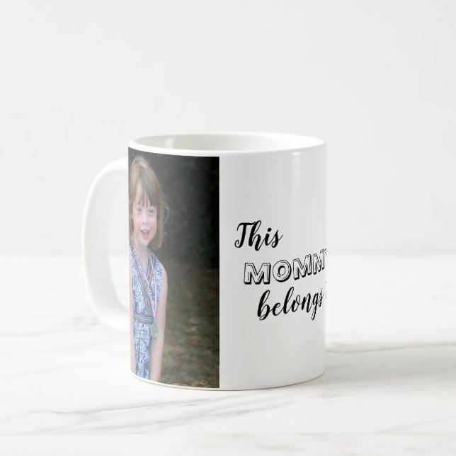 Cute This Mommy Belongs to Custom Photo Coffee Mug (Front Left)