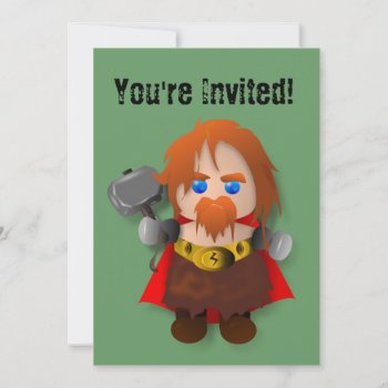Cute Thor Invitation by Spiderwebs at Zazzle