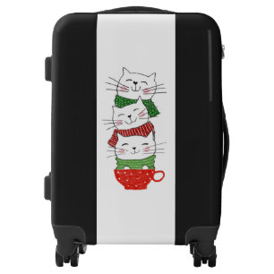 Cute Three Cats Stacked Cup Holiday Scarves Funny Luggage