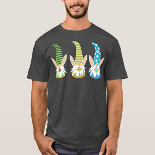 Cute Three easter gnomes with bunny ears holding e T-Shirt