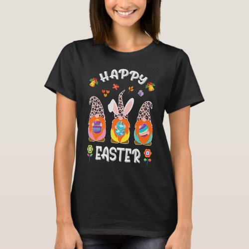 Cute Three Gnomes Bunny Holding Egg Happy Easter D T_Shirt