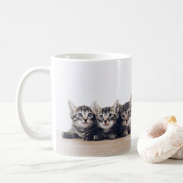 Cute Three Kittens Coffee Mug (With Donut)