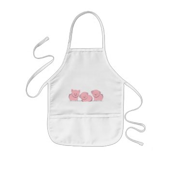 Cute Three Little Pigs Kids' Apron by escapefromreality at Zazzle