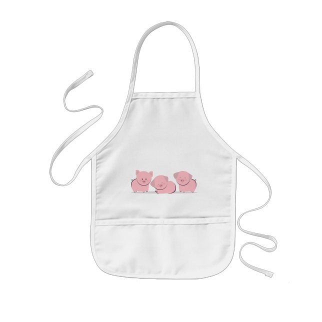 Cute three little pigs kids' apron (Front)