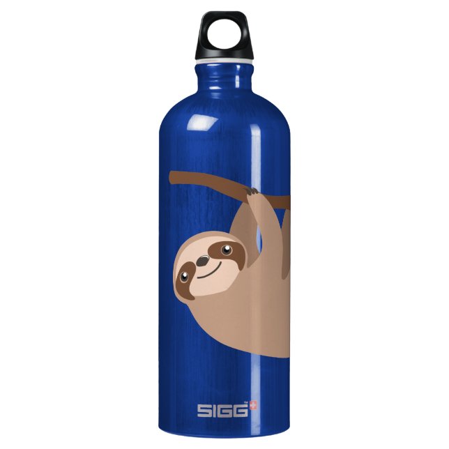 Cute Three-Toed Sloth Aluminum Water Bottle (Front)