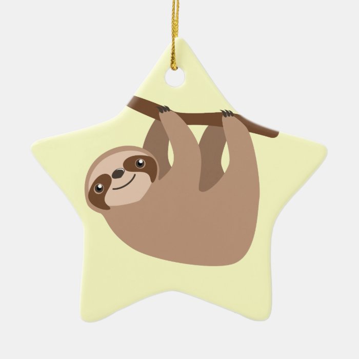 Cute Three Toed Sloth Christmas Tree Ornament