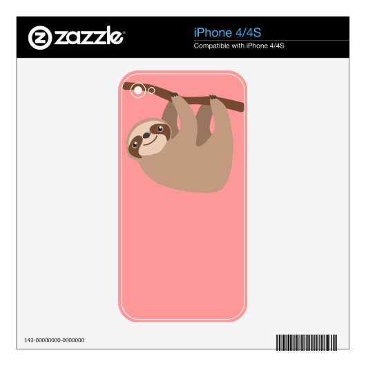 Cute Three-Toed Sloth iPhone 4S Skin (Product)
