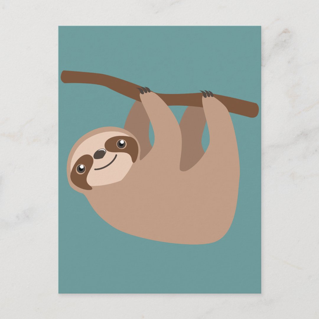 Cute Three-Toed Sloth Postcard | Zazzle
