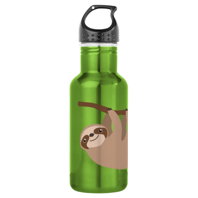 Cute Three-Toed Sloth Stainless Steel Water Bottle (Front)
