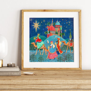 Cute Three Wise Men Christmas Poster