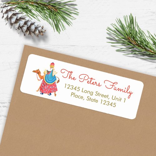 Cute Three Wise Men Holiday Christmas Label