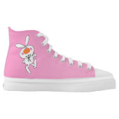 Cute Thumbs Up Bunny With big Orange Nose High-Top Sneakers (Left Shoe Inside)