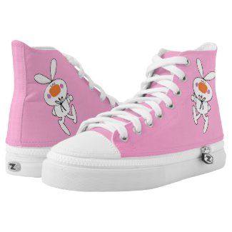 Cute Thumbs Up Bunny With big Orange Nose High-Top Sneakers