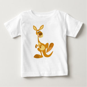 Cute Thumping Cartoon Kangaroo Baby T-Shirt
