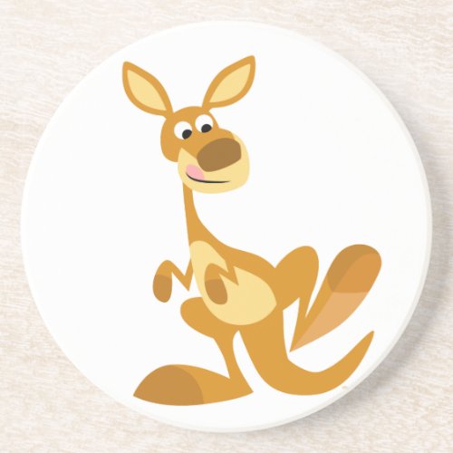 Cute Thumping Cartoon Kangaroo Coaster