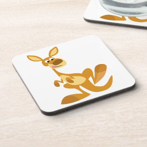 Cute Thumping Cartoon Kangaroo Coasters Set