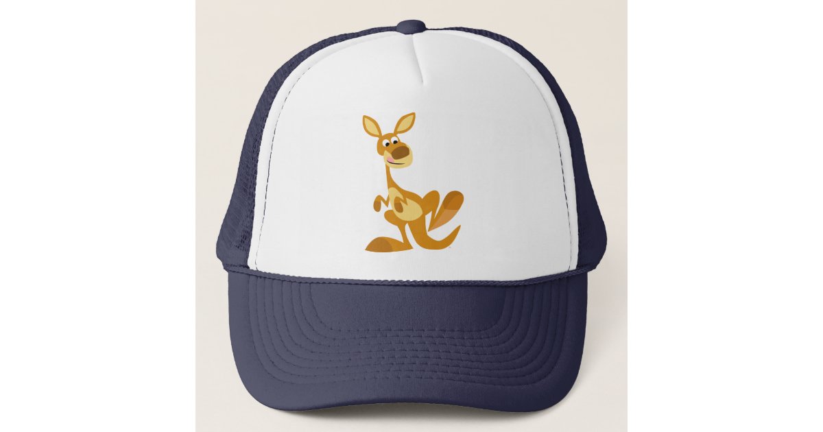 Cute Thumping Cartoon Kangaroo Hat | Zazzle