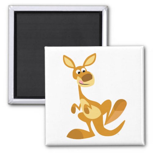 Cute Thumping Cartoon Kangaroo Magnet