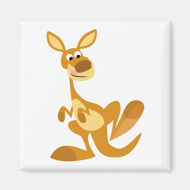 Cute Thumping Cartoon Kangaroo Magnet (Front)