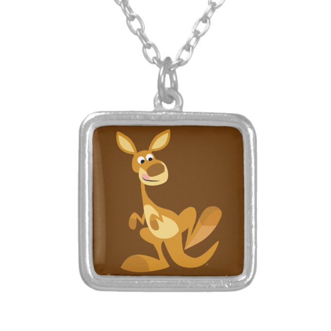 Cute Thumping Cartoon Kangaroo Necklace (Front)