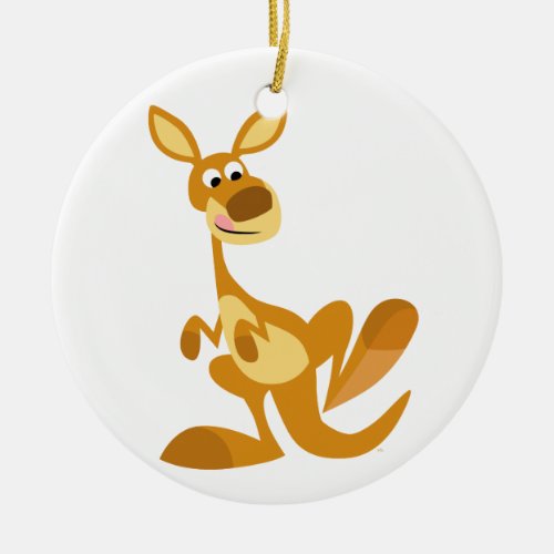 Cute Thumping Cartoon Kangaroo Ornament