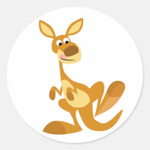 Cute Thumping Cartoon Kangaroo Sticker
