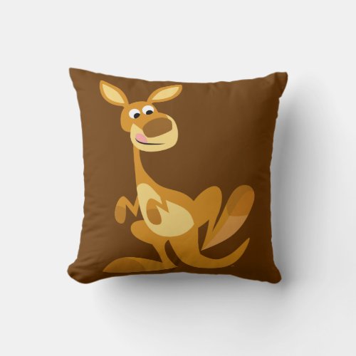 Cute Thumping Cartoon Kangaroo Throw Pillow